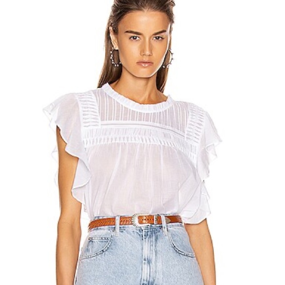 Isabel Marant Etoile Layona White Ruffle Blouse